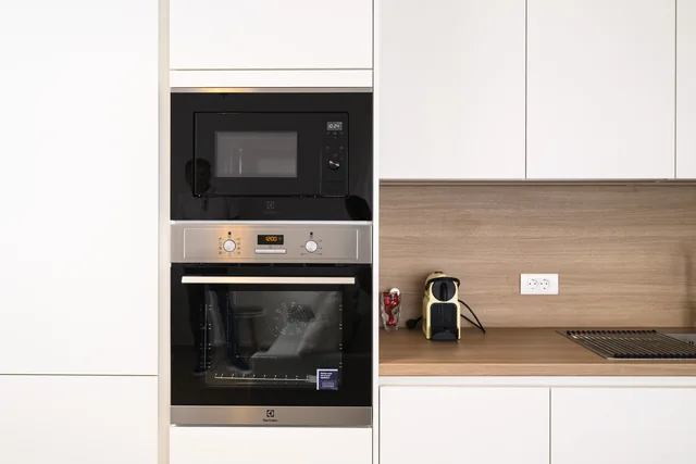 Built-in oven, microwave and coffee machine